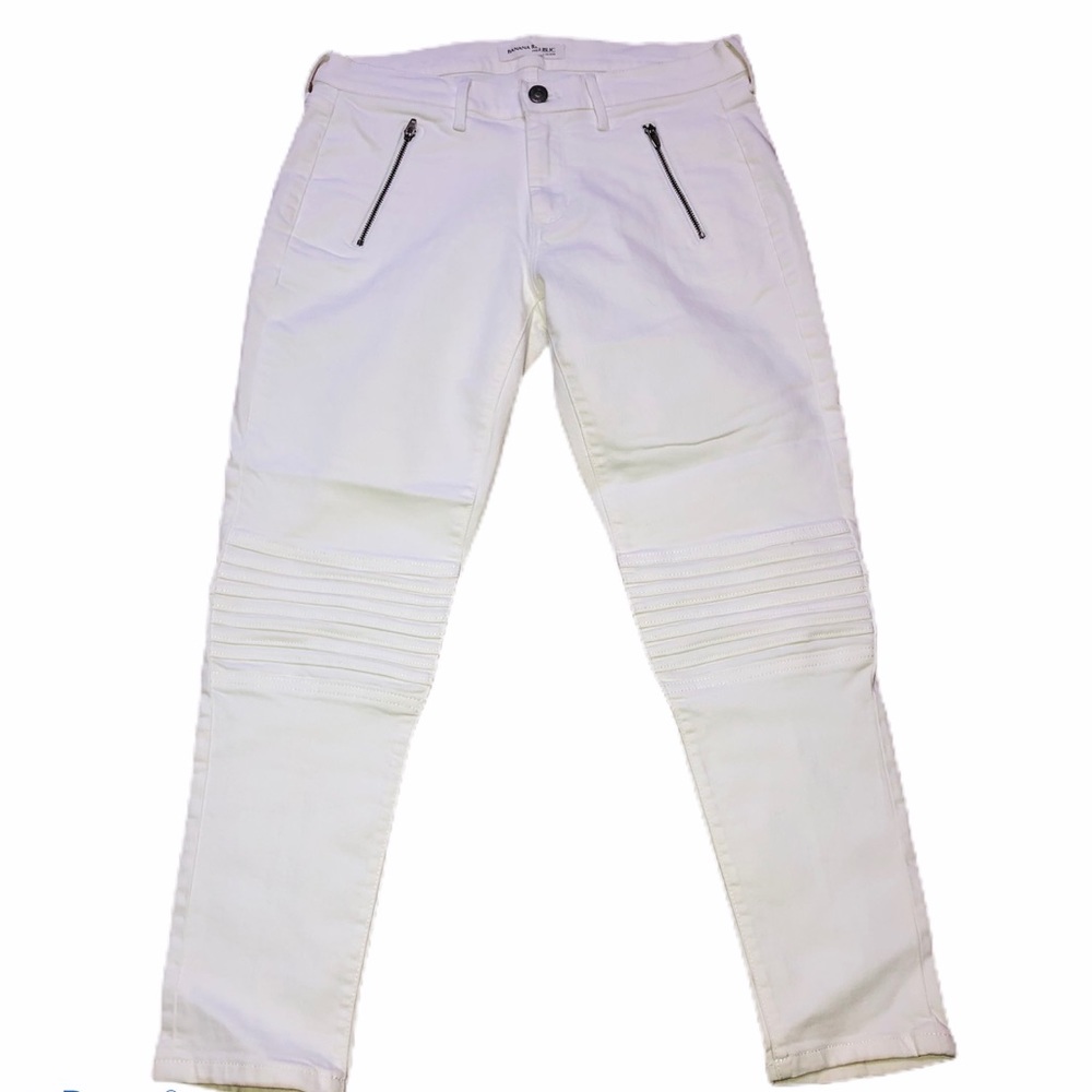 Banana Republic white skinny ankle denim jeans